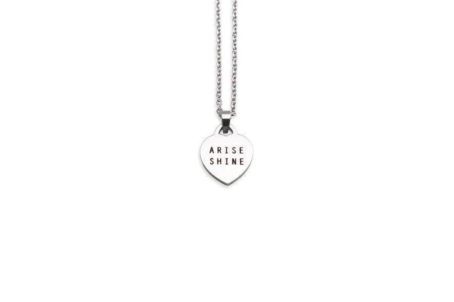 Arise shine heart shape pendant necklace
