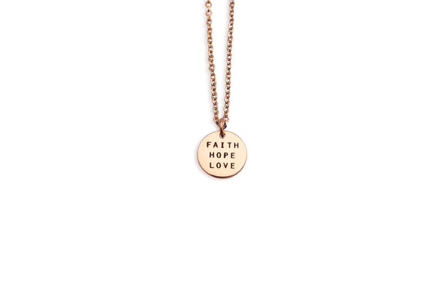 Inspiring Jewelry brand singapore Faith Hope Love custom engraving