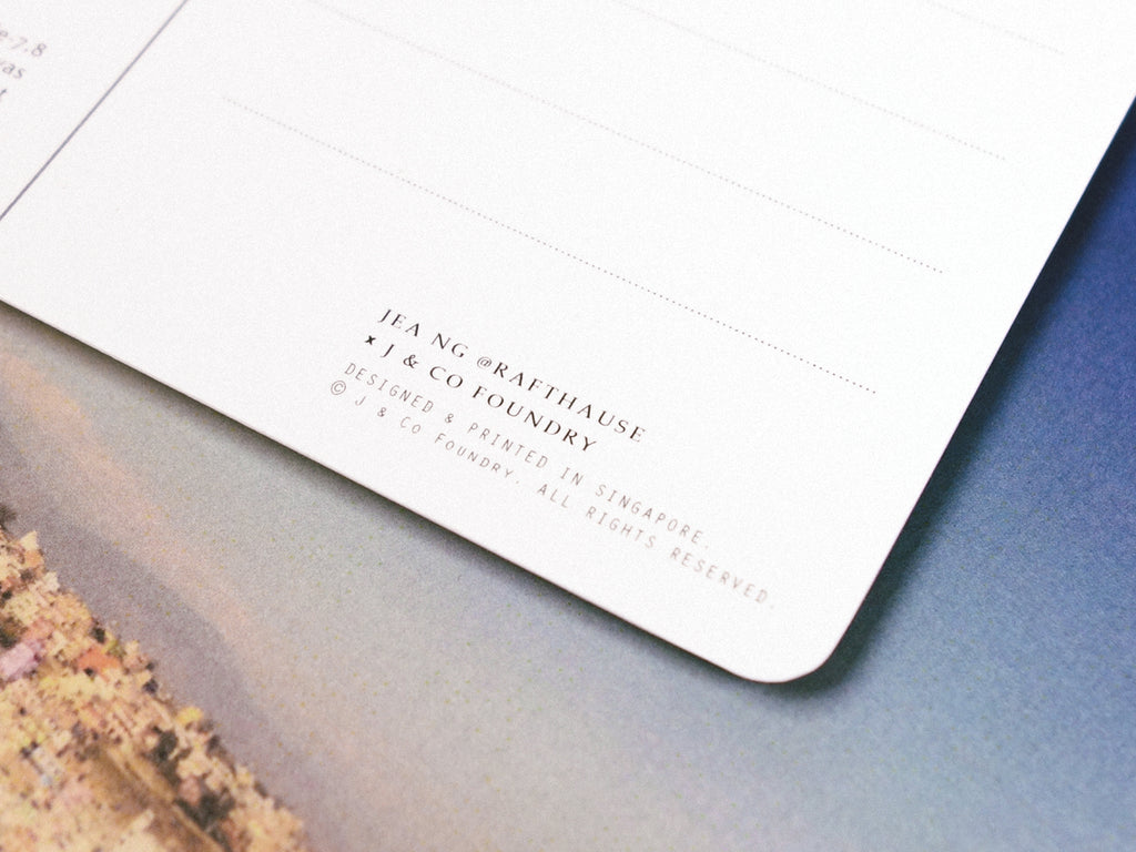 J & Co Foundry Photo Postcard with modern Calligraphy Typography Lettering Artwork by Jea Ng