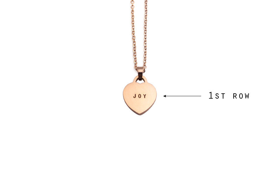 Singapore jewellery customisation with laser engraving heart pendant necklace