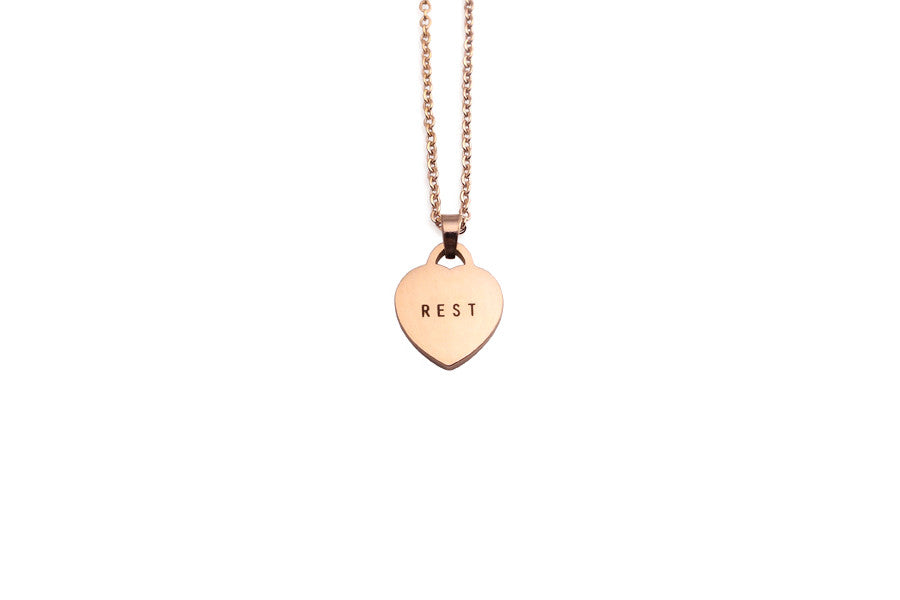 Simple and modern jewellery design with laser engraved word rest