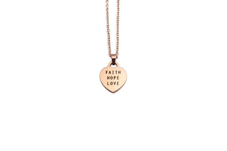 Faith hope love heart shape pendant necklace by jco foundry