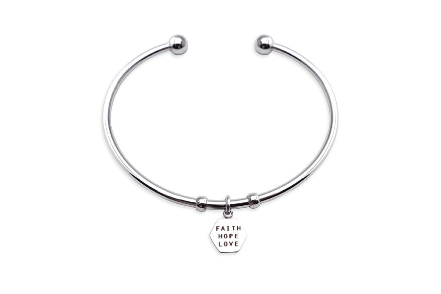 Contemporary jewellry singapore in Faith Hope Love bracelet